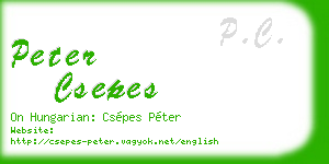 peter csepes business card